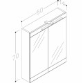 SERENA Retro Vannas istabas spoguļskapītis 60 cm ar LED 1302311