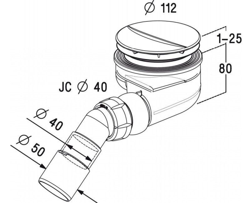 Radaway Сифон для поддонов D90 Turboflow TB90P