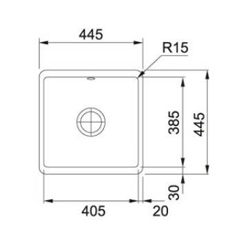 Franke Virtuves izlietne KUBUS 54.5x44.5cm, KBK 110-40, balta 126.0735.128