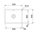 Franke Virtuves izlietne KUBUS 54.5x44.5cm, KBK 110-50, balta 126.0735.183