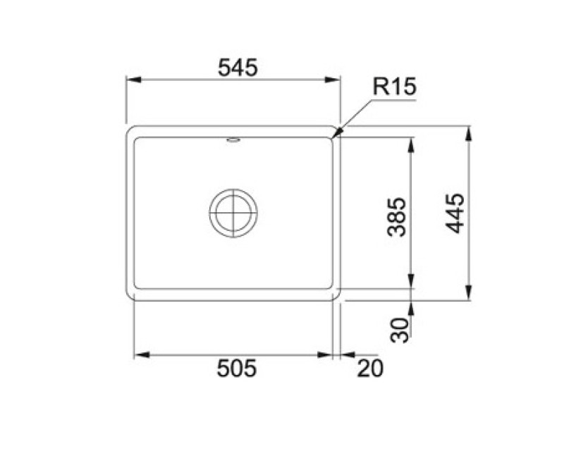 Franke Virtuves izlietne KUBUS 54.5x44.5cm, KBK 110-50, balta 126.0735.183