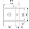 Franke Virtuves izlietne KUBUS 54.5x44.5cm, KBK 160, balta 126.0735.188