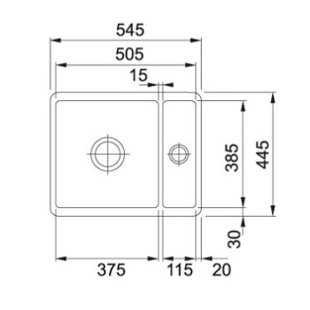 Franke Virtuves izlietne KUBUS 54.5x44.5cm, KBK 160, balta 126.0735.188