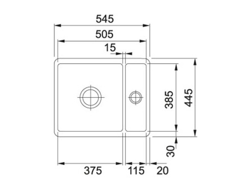 Franke Virtuves izlietne KUBUS 54.5x44.5cm, KBK 160, balta 126.0735.188