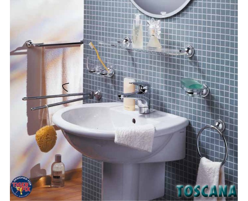 Tiger TOSCANA Glāzu turētājs ar 2 glāzēm, hroms, 3427.3.03
