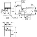 Grohe Euro Ceramic Rimless WC pods ar vāku, 39462000