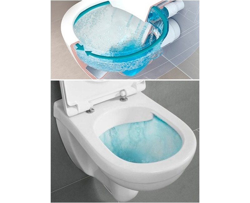 Pakabinamas tualeto puodas Villeroy & Boch O.NOVO Rimless su Soft Close/QR dangčiu 360x560 mm, baltas