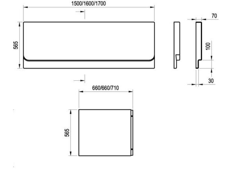 RAVAK CHROME Vanna 150x70 cm, balta
