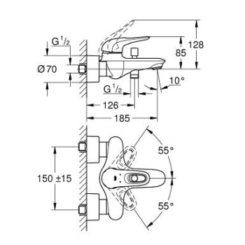 Grohe Eurostyle New Смеситель для ванны/душа, 33591003