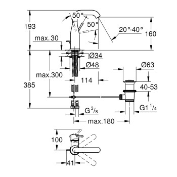 Praustuvo maišytuvas Grohe Essence M, 23462GN1