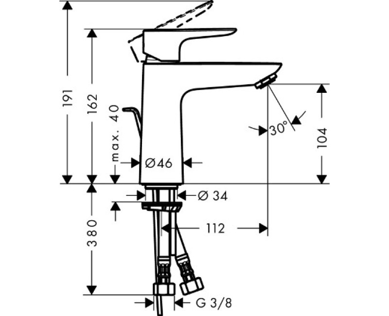 Hansgrohe Talis E Izlietnes jaucējkrāns 110, 71710990