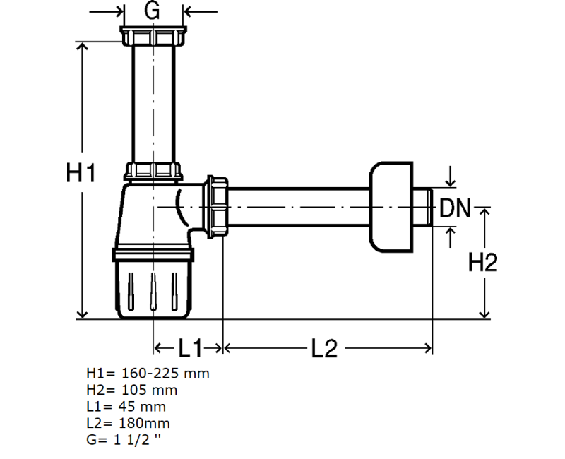 VIEGA Бyтылoчный cифoн, с отводом 1 1/2x40 119270