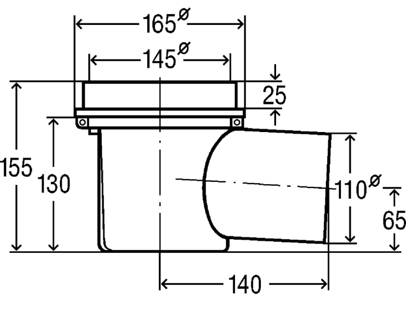 VIEGA pagraba traps,horizontāls DN100, 106003