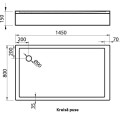 Vispool Душевой поддон прямоугольный QQ-145 1200x800mm