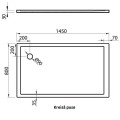 Vispool Taisnstūra dušas paliktnis QZ-145 1450x800mm