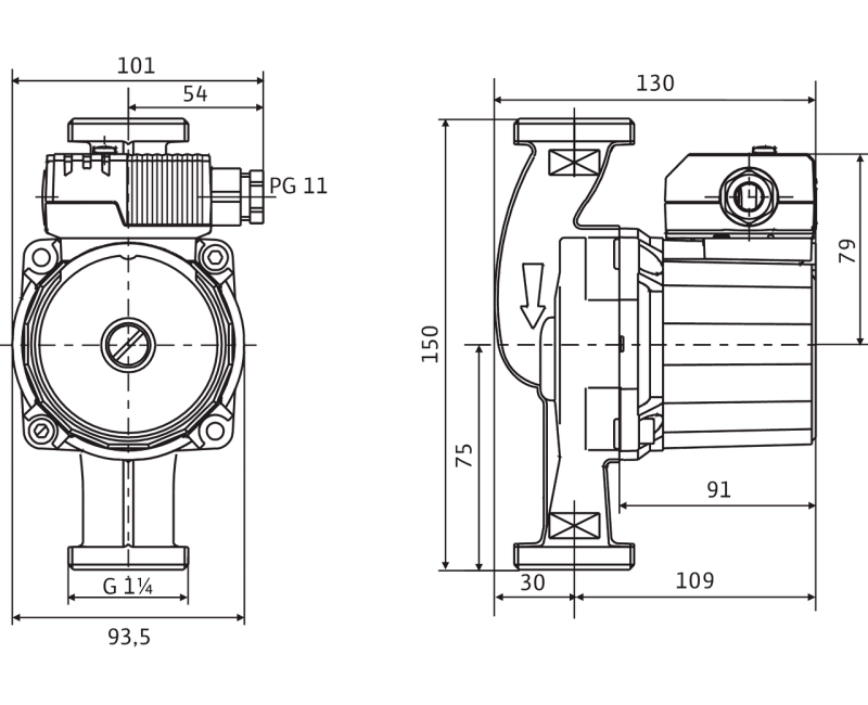 WILO Циркуляционный насос Star-Z 20/7-3 11/4' 150, 4081203