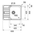 FRANKE Virtuves izlietne SPARK 63.5x50 cm, SKN 611-63