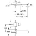 Grohe Eurosmart Cosmo Iebūvējamais izlietnes j-krāns, 19381 000