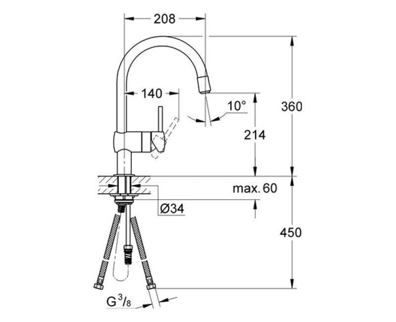 GROHE Minta Virtuves izlietnes jaucējkrāns 32918 000
