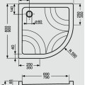 Roltechnik Dušas paliktnis pusapaļš HAWAII-P 800x800, balts