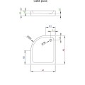 Radaway Асимметричный полукруглый поддон SIROS E Compact 90x80cm R
