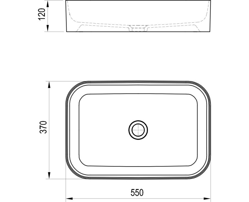 Ravak Ceramic 550 R Slim Vonios kambario praustuvas 55x37cm, montuojamas