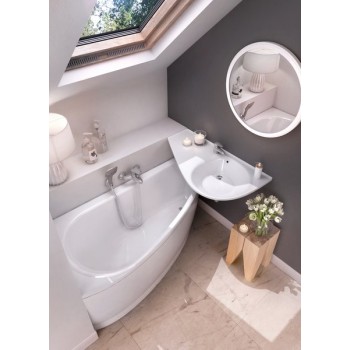 RAVAK Stūra vanna Avocado R 160x75 Akrila, Balta
