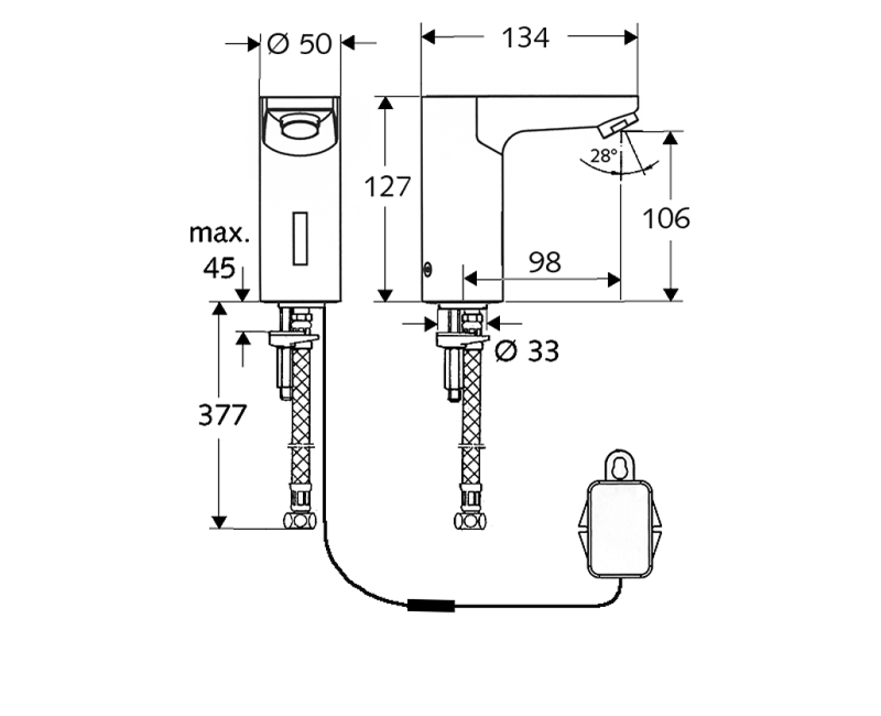 SCHELL CelisE Izlietnes jaucējkrāns 9V, 012300699
