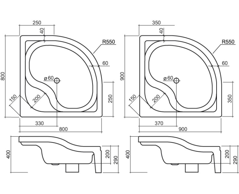 Roth Roltechnik Pusapaļa dušas kabīne Madison Neo 900x900mm