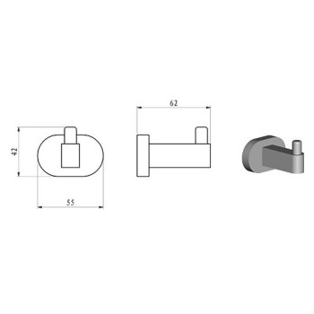 Ravak Chrome Āķis , hroms CR 110.00, X07P320