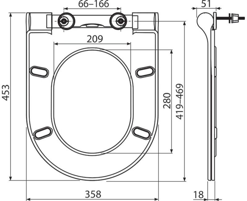 Ravak Uni Chrome Slim WC Soft Close poda vāks, balts X01550