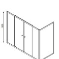Radaway Душевая шторка с раздвижной дверью Vesta DWD+S 150x75 cm