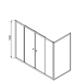 Radaway Душевая шторка с раздвижной дверью Vesta DWD+S 150x75 cm