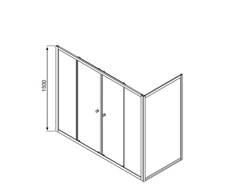Radaway Душевая шторка с раздвижной дверью Vesta DWD+S 150x75 cm