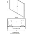 Radaway Шторка на ванну с раздвижной дверью Vesta DWD 170 cm