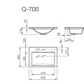 Vispool Akmens masas izlietne Q-700 70x50 cm, balta