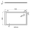 Vispool Taisnstūra dušas paliktnis QZ-145 1450x800mm