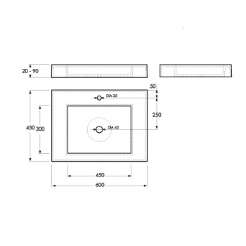 Vispool Akmens masas izlietne F-600 60x45 cm, balta