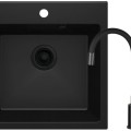 Virtuves komplekts Deante izlietne + maisītājs Nero Melns