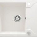 МОЙКА ANDANTE 1-BOWL GRANITE SINK С КОРОТКИМ КРЕНОМ 590x490x194, ALABASTER, С ЭКОНОМИЯ ПРОСТРАНСТВА