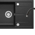Virtuves izlietnes komplekts Deante Leda (granīta izlietne+maisītājs) GRAPHITE Melna
