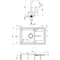 Virtuves izlietnes komplekts Deante Leda (granīta izlietne+maisītājs) GRAPHITE Melna