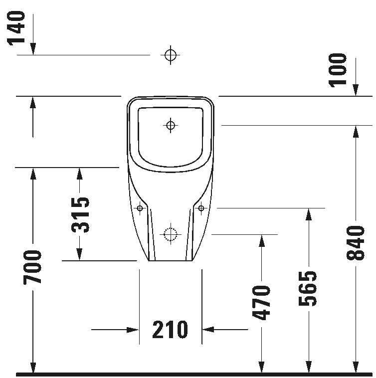 Pisuārs Duravit D-Code, 305x290 mm, ārējais pievads, balts