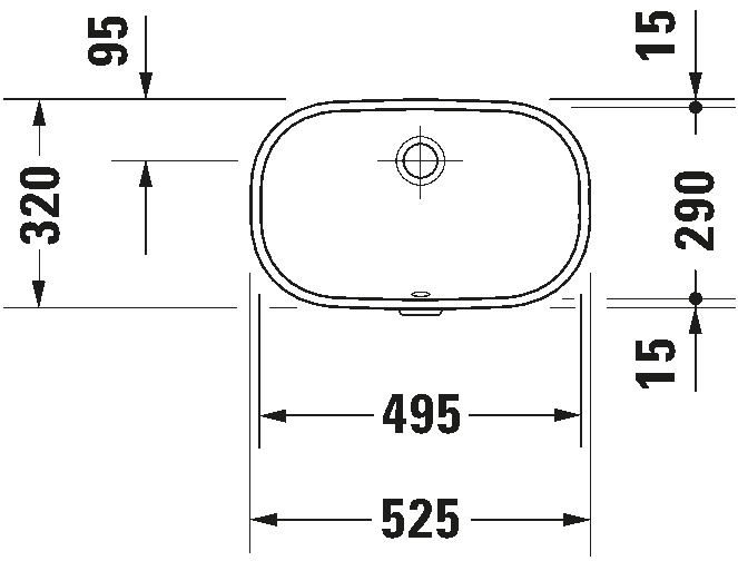 Раковина для ванной Duravit D-Code, 495x290 мм, под поверхность, белая