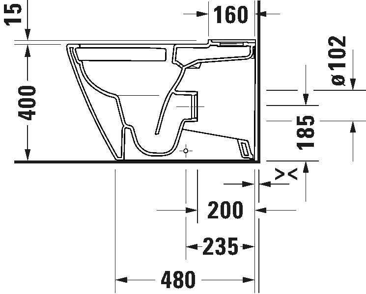 Дно унитаза Duravit D-Neo Rimless, 370х650 мм, без крышки, универсальный слив, белое