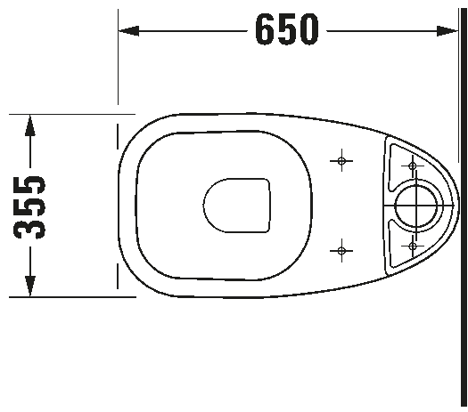 Tualetes poda apakša Duravit D-Code, 355x650 mm, horizontāls izvads, balta