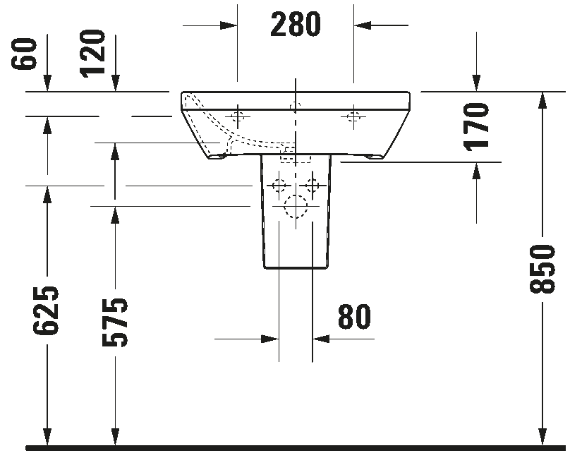 Vonios kriauklė Duravit DuraStyle, 550x440 mm, balta