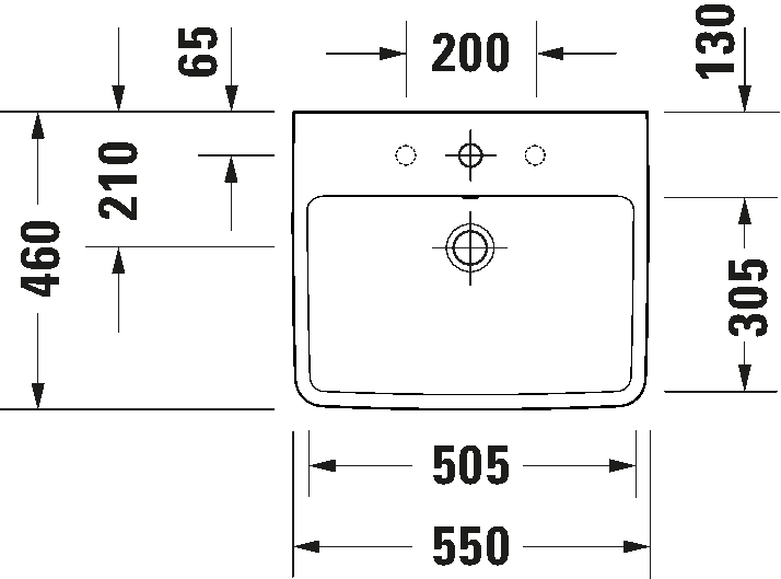 Раковина для ванной Duravit №1, 550x460 мм, белая