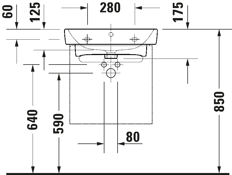 Раковина для ванной Duravit №1, 550x460 мм, белая