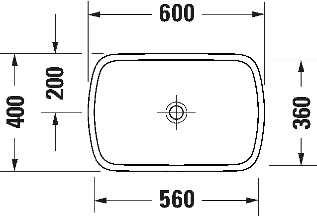 Vannas istabas izlietne Duravit Qatego, 600x400 mm, balta